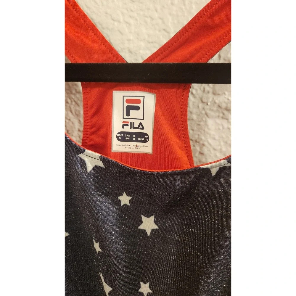 Fila Womens Heritage Star Dress - Navy/Star Print - tennis pickleball size small